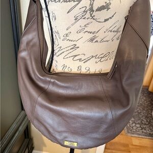 Vince Camuto Dark Brown Leather Hobo Bag